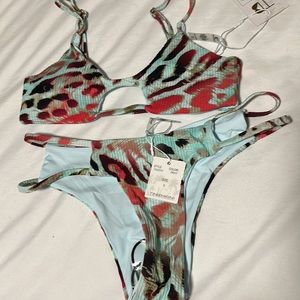 NEW Multicolor teeny bikini. Brazilian bottoms. Animal print. Unique.